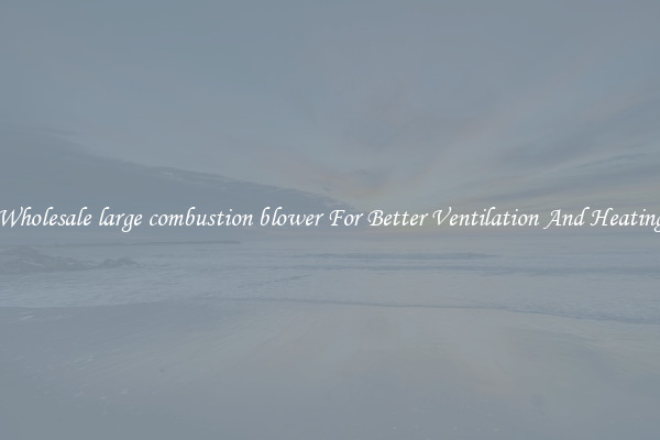 Wholesale large combustion blower For Better Ventilation And Heating