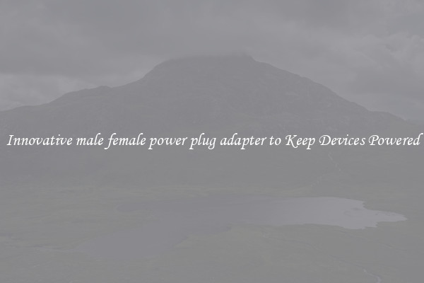 Innovative male female power plug adapter to Keep Devices Powered