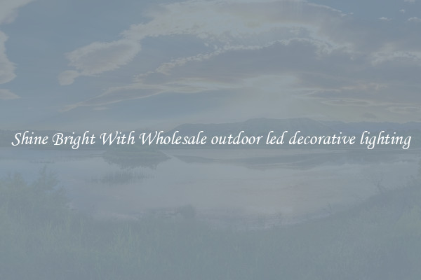 Shine Bright With Wholesale outdoor led decorative lighting