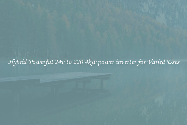 Hybrid Powerful 24v to 220 4kw power inverter for Varied Uses