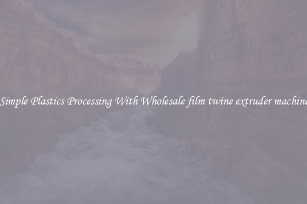 Simple Plastics Processing With Wholesale film twine extruder machine